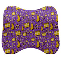 Pattern-purple-cloth Papper Pattern Velour Head Support Cushion