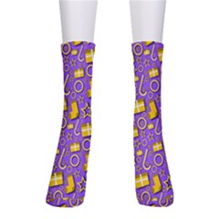 Pattern-purple-cloth Papper Pattern Crew Socks