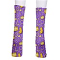 Pattern-purple-cloth Papper Pattern Crew Socks View2