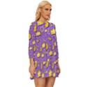 Pattern-purple-cloth Papper Pattern Long Sleeve Babydoll Dress View3