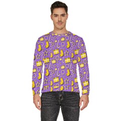 Pattern-purple-cloth Papper Pattern Men s Fleece Sweatshirt by nateshop