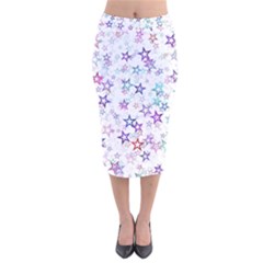 Christmasstars Velvet Midi Pencil Skirt