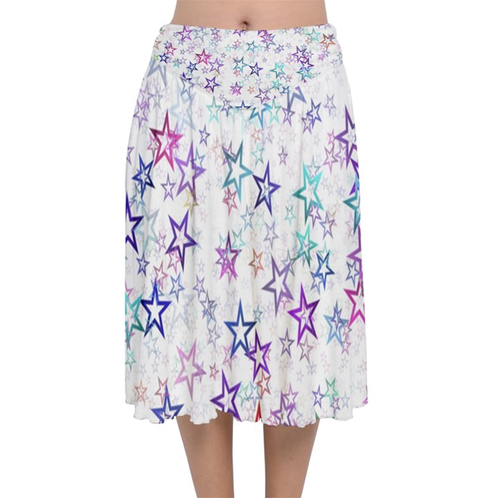 Christmasstars Velvet Flared Midi Skirt