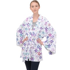 Christmasstars Long Sleeve Velvet Kimono 