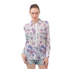 Christmasstars Long Sleeve Chiffon Shirt