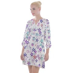 Christmasstars Open Neck Shift Dress by kyorashop23