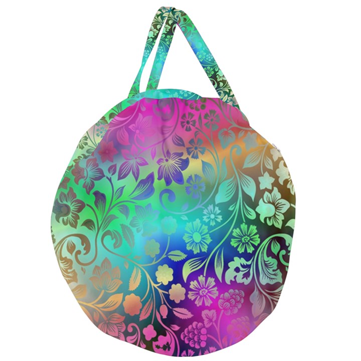 Flower Nature Petal  Blossom Giant Round Zipper Tote