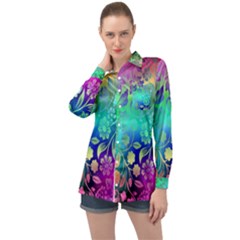 Flower Nature Petal  Blossom Long Sleeve Satin Shirt