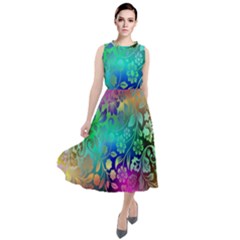 Flower Nature Petal  Blossom Round Neck Boho Dress