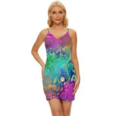 Flower Nature Petal  Blossom Wrap Tie Front Dress by Ravend