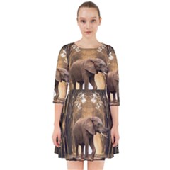 Sculpture Travel Outdoor Nature Elephant Smock Dress by Wegoenart