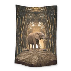 Sculpture Travel Outdoor Nature Elephant Small Tapestry by Wegoenart