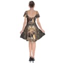 Sculpture Travel Outdoor Nature Elephant Short Sleeve Bardot Dress View2