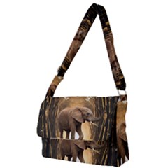 Sculpture Travel Outdoor Nature Elephant Full Print Messenger Bag (s) by Wegoenart