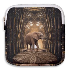 Sculpture Travel Outdoor Nature Elephant Mini Square Pouch by Wegoenart