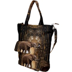 Sculpture Travel Outdoor Nature Elephant Shoulder Tote Bag by Wegoenart