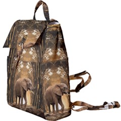 Sculpture Travel Outdoor Nature Elephant Buckle Everyday Backpack by Wegoenart