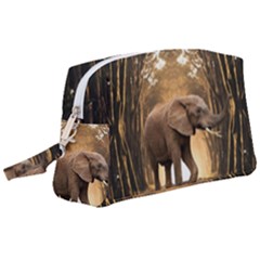 Sculpture Travel Outdoor Nature Elephant Wristlet Pouch Bag (large) by Wegoenart