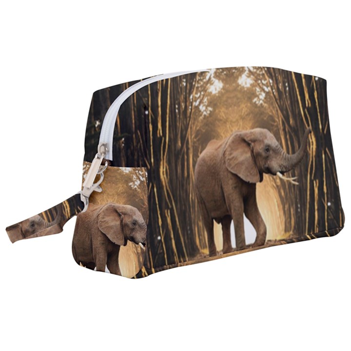 Sculpture Travel Outdoor Nature Elephant Wristlet Pouch Bag (Large)