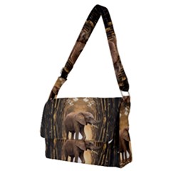 Sculpture Travel Outdoor Nature Elephant Full Print Messenger Bag (m) by Wegoenart