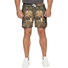 Sculpture Travel Outdoor Nature Elephant Men s Runner Shorts by Wegoenart