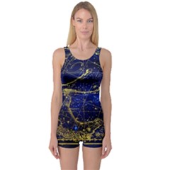 Constellation Horse Dolphin One Piece Boyleg Swimsuit by Wegoenart