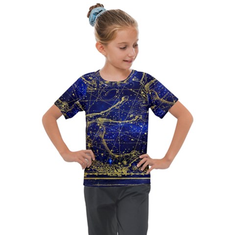 Constellation Horse Dolphin Kids  Mesh Piece Tee by Wegoenart