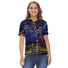 Constellation Horse Dolphin Women s Short Sleeve Double Pocket Shirt