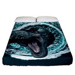 Dinosaur Sea Boat Fantasy Fitted Sheet (king Size) by Wegoenart