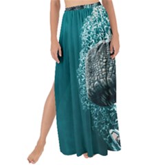 Dinosaur Sea Boat Fantasy Maxi Chiffon Tie-up Sarong by Wegoenart