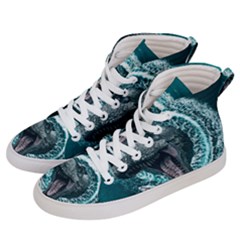 Dinosaur Sea Boat Fantasy Women s Hi-top Skate Sneakers by Wegoenart