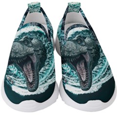 Dinosaur Sea Boat Fantasy Kids  Slip On Sneakers by Wegoenart