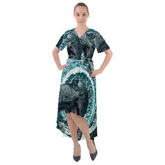 Dinosaur Sea Boat Fantasy Front Wrap High Low Dress