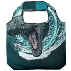 Dinosaur Sea Boat Fantasy Foldable Grocery Recycle Bag