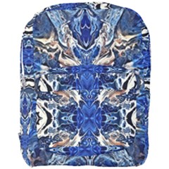 Gold On Cobalt Full Print Backpack by kaleidomarblingart