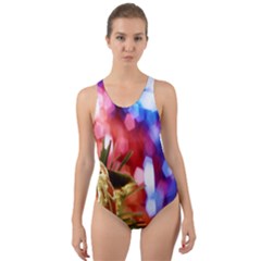 Christmas Decoration Ball Cut-out Back One Piece Swimsuit by artworkshop