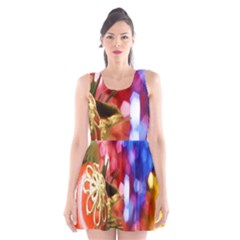 Christmas Decoration Ball Scoop Neck Skater Dress by artworkshop