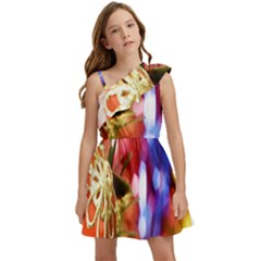 Christmas Decoration Ball Kids  One Shoulder Party Dress by artworkshop