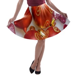 Christmas Decoration Star  3 A-line Skater Skirt by artworkshop