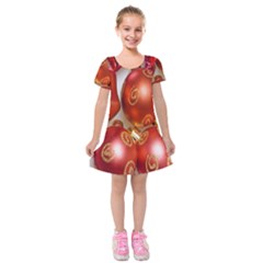 Christmas Decoration Star  3 Kids  Short Sleeve Velvet Dress by artworkshop