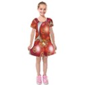 Christmas Decoration Star  3 Kids  Short Sleeve Velvet Dress View1