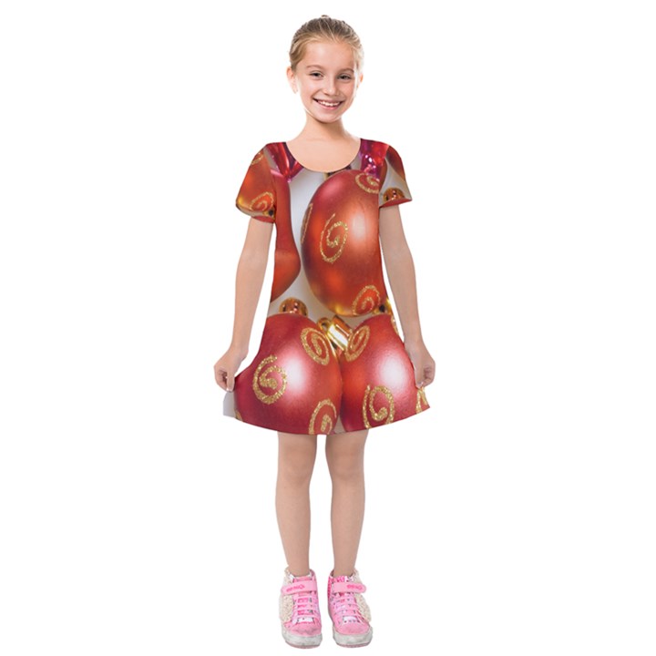 Christmas Decoration Star  3 Kids  Short Sleeve Velvet Dress