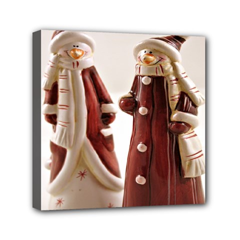 Christmas Figures 3 Mini Canvas 6  X 6  (stretched) by artworkshop