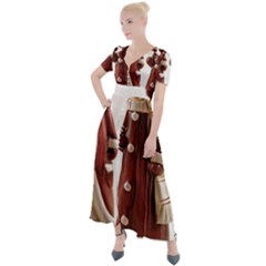 Christmas Figures 3 Button Up Short Sleeve Maxi Dress by artworkshop