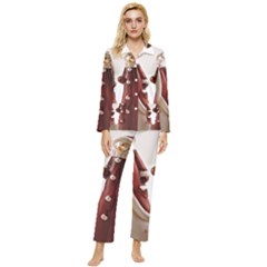 Christmas Figures 3 Womens  Long Sleeve Velvet Pocket Pajamas Set by artworkshop