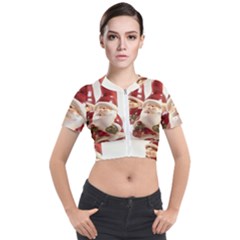 Christmas Figures4 Short Sleeve Cropped Jacket