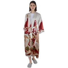 Christmas Figures4 Maxi Satin Kimono by artworkshop