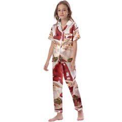 Christmas Figures4 Kids  Satin Short Sleeve Pajamas Set by artworkshop