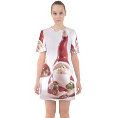 Christmas Figures 5 Sixties Short Sleeve Mini Dress by artworkshop