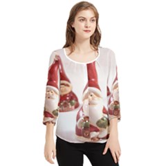 Christmas Figures 5 Chiffon Quarter Sleeve Blouse by artworkshop